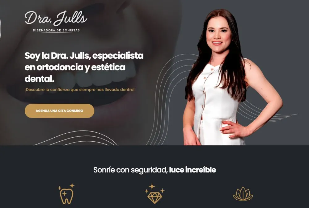 Página web de la Dra. Julls, especialista en estética dental