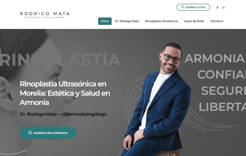 Página web de autoridad médica del Dr. Rodrigo Mata, otorrinolaringólogo