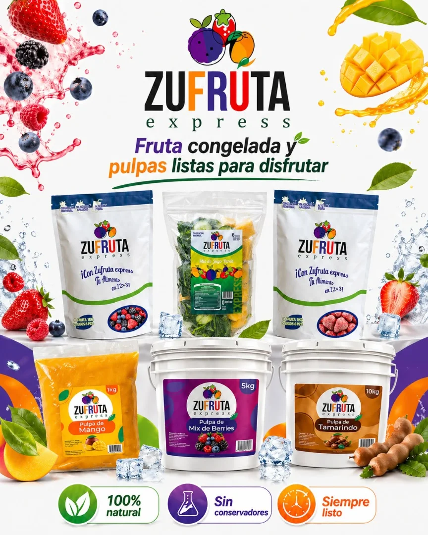 Pieza de redes: fruta congelada y pulpas listas para disfrutar