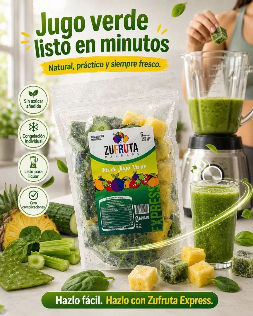 Pieza de redes: jugo verde listo en minutos