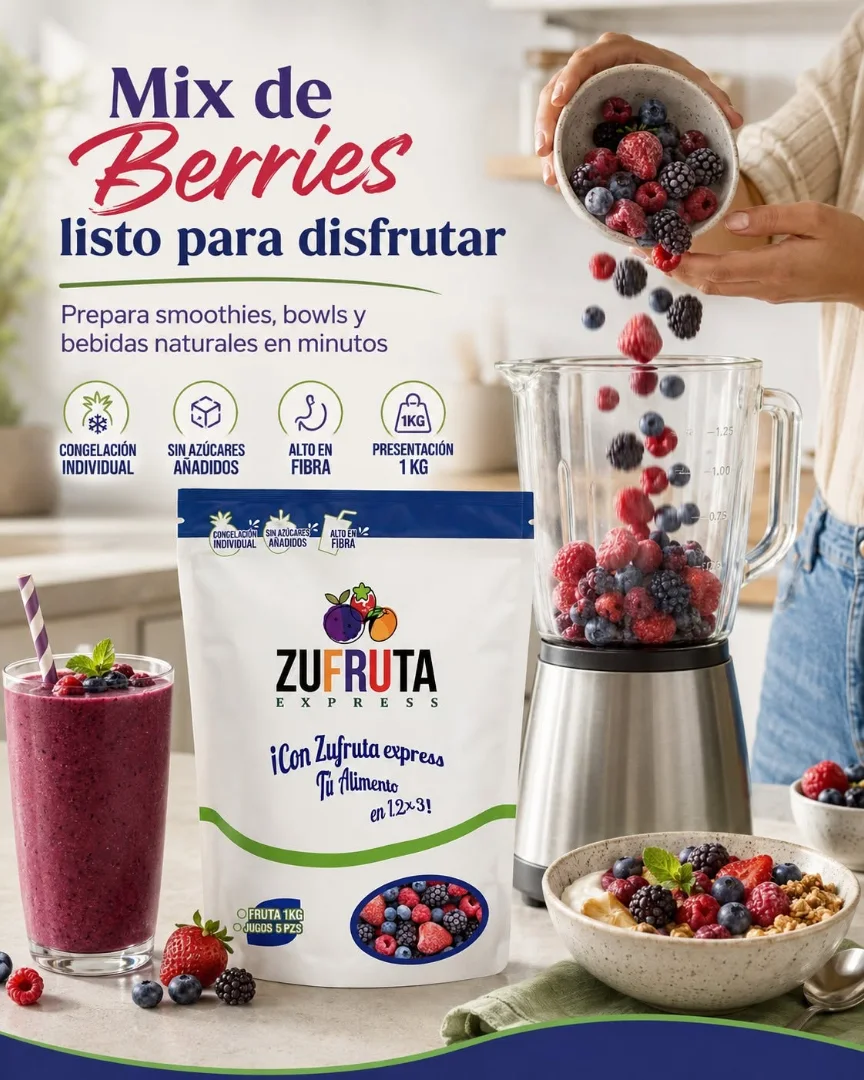Pieza de redes: mix de berries listo para disfrutar